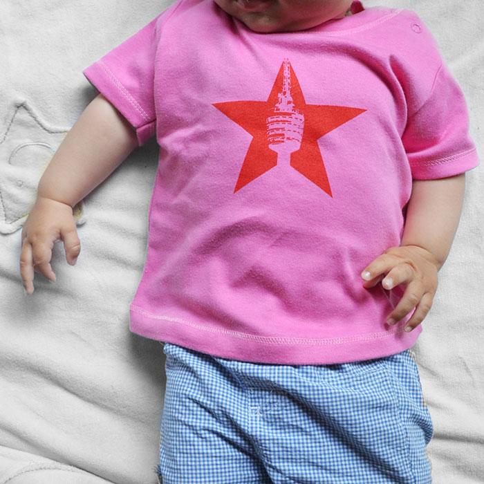 Baby-Shirt "Roter Stern" pink