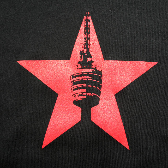 STUTTGART SHIRT "FERNSEHTURM ROTER STERN" SCHWARZ DAMEN