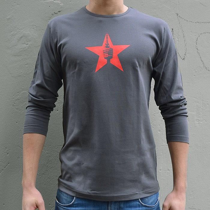 Stuttgart Longsleeve "Roter Stern" in grau