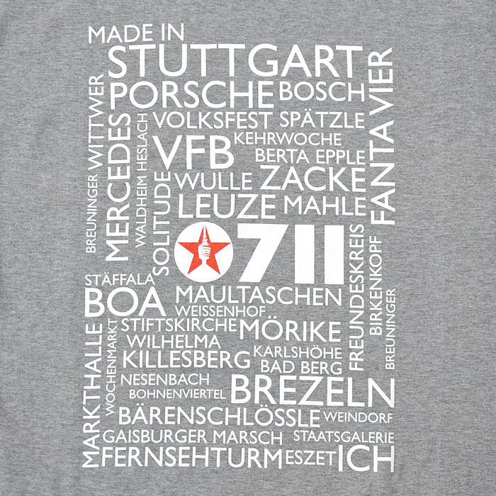 Stuttgart Shirt "kreuz und quer" grau